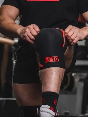 SBD Knee Sleeves for lifting, 2013 Version - UNISEX, Small, Black/Red